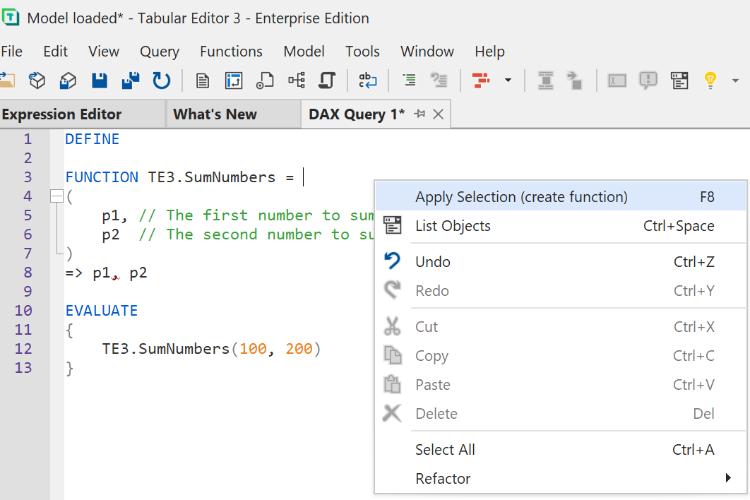 Creating a UDF from DAX Query